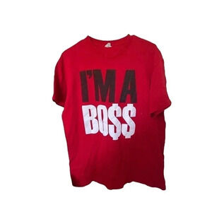 delta pro weight t-shirtSIZE LARGE RED WITH SAYING I’M THE BOSS